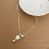 Silver pendant from pearl, small necklace, design chain for key bag , accessory, trend of season, 2023 collection