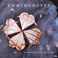 新款创意欧式爱心型喜糖盒中式婚礼糖盒森系结婚伴娘伴手礼包装盒