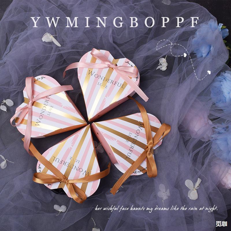 新款创意欧式爱心型喜糖盒中式婚礼糖盒森系结婚伴娘伴手礼包装盒