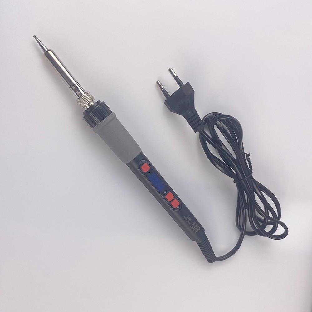 Soldador eléctrico con pantalla digital de 220V estándar europeo transfronterizo 60W soldador eléctrico de temperatura constante ajustable Juego estándar estadounidense Herramientas de soldadura