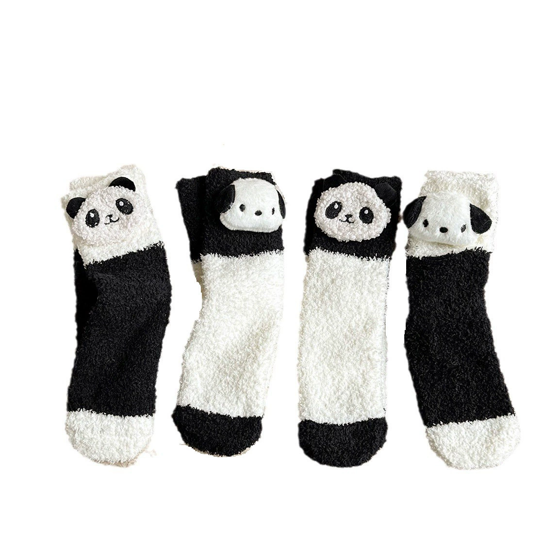 Демисезонные коралловые велюровые мультяшные тринадетек cute? keep warm носки, увеличенная толщина, средняя длина