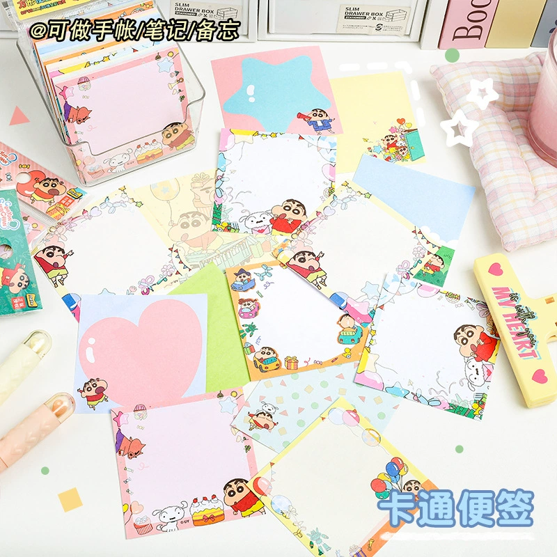 麦和 Crayon Shin-shiba квадратная страница цвета, стикерный блокнот 90 руководство DIY материал бумага мультяшный рисунок блокнот