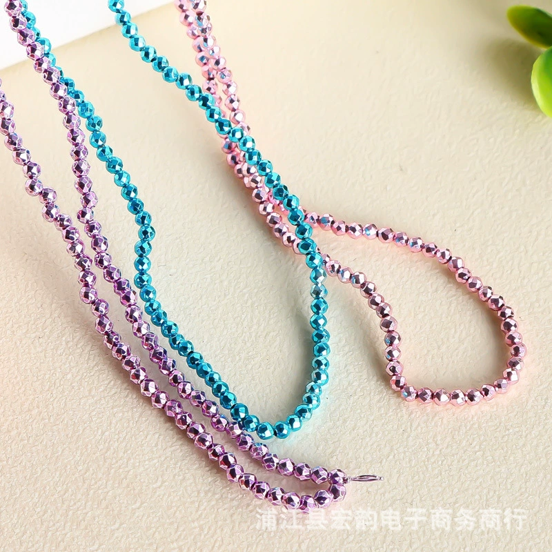 Cross -border 2mm лазерные яркие сверхмалые кристаллы шарики для DIY одежды ожерелья браслеты аксессуары резка стекла