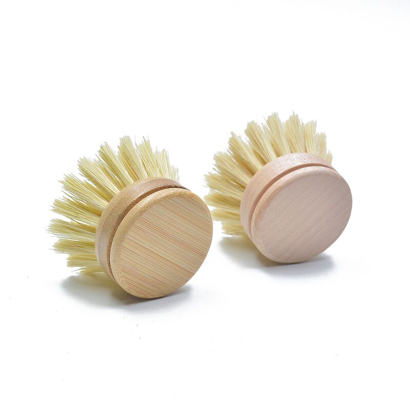 Japanese Style Household Kitchen Cleaning Brush Pan Washing Brush Natural Sisal Beech Wood Bamboo Brush Pan Pan Brush Changing Brush Head