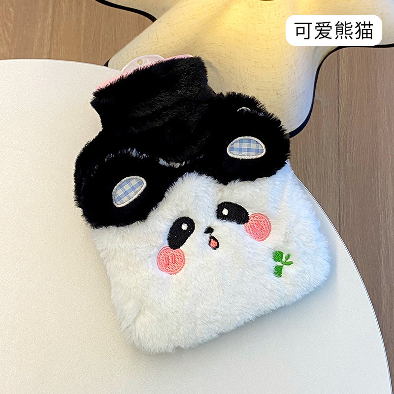 创意新款插兜毛绒PVC充水热水袋 带布套卡通注水热水袋防爆防漏|undefined