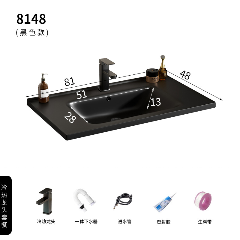 8048 grifo de lavabo de cerámica negra