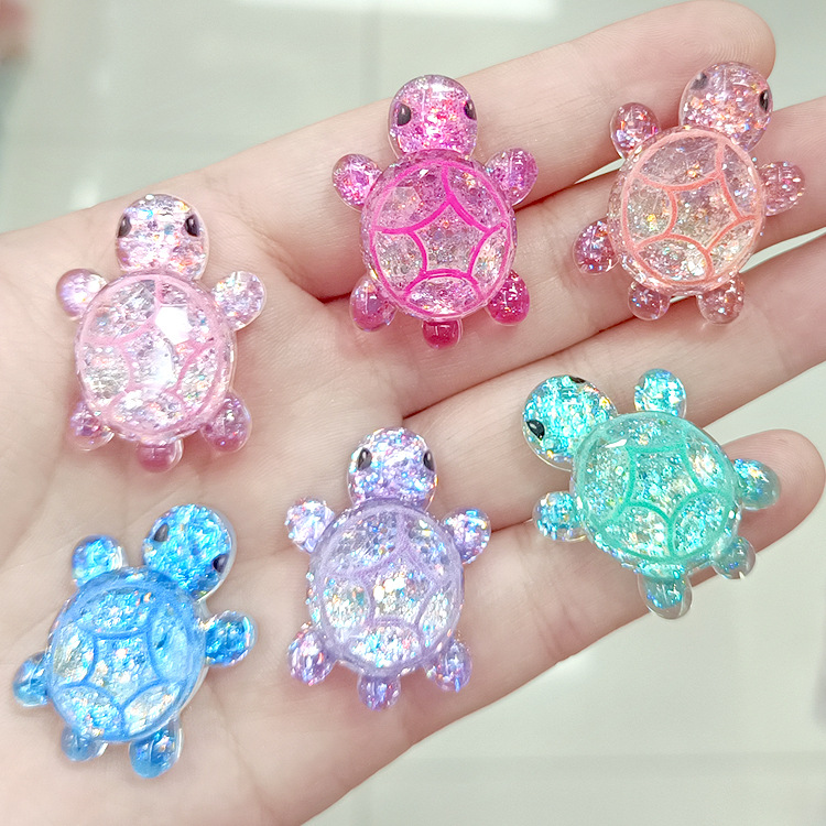 新款diy配件批发  卡通彩色小乌龟32mm玩具模型摆件装饰品盲袋配