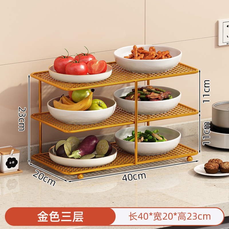 Platos de cocina de mesa multicapa estante de almacenamiento de platos domésticos multifuncional platos de cocina de platos