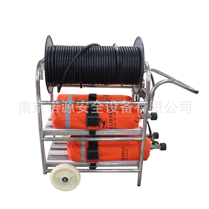 江波JIANGBO四瓶卧式长管呼吸器6.8L可移动推车式碳纤维呼吸器