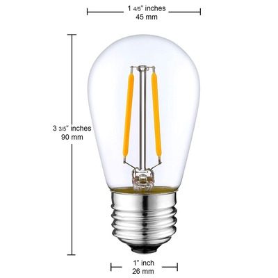 S14 E26 led钨丝灯泡 2W 4W/6W 美规球泡灯 玻璃透光led灯丝泡|ru