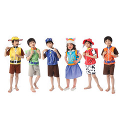 Halloween Paw Patrol Costume, Doggy Pals Short Sleeve T-Shirt with Bag Vest for Halloween Stage Party Activity Outfit