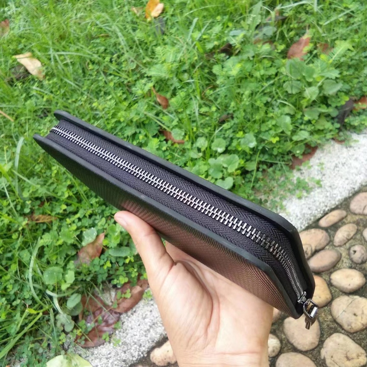 横款手拿真皮头层牛皮钱包 多功能大容量证件钱包卡套 厂家生产