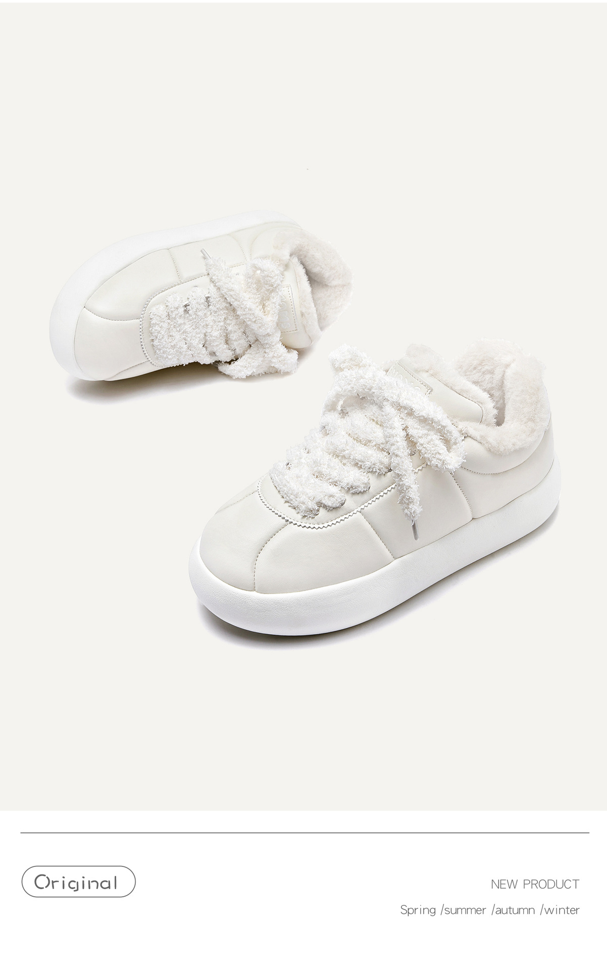 Plateauschuhe mit kleinen weißen Absätzen, Herrenschuhe, Paarschuhe für Männer und Frauen, Baumwollschuhe, Schneestiefel_voghion.com