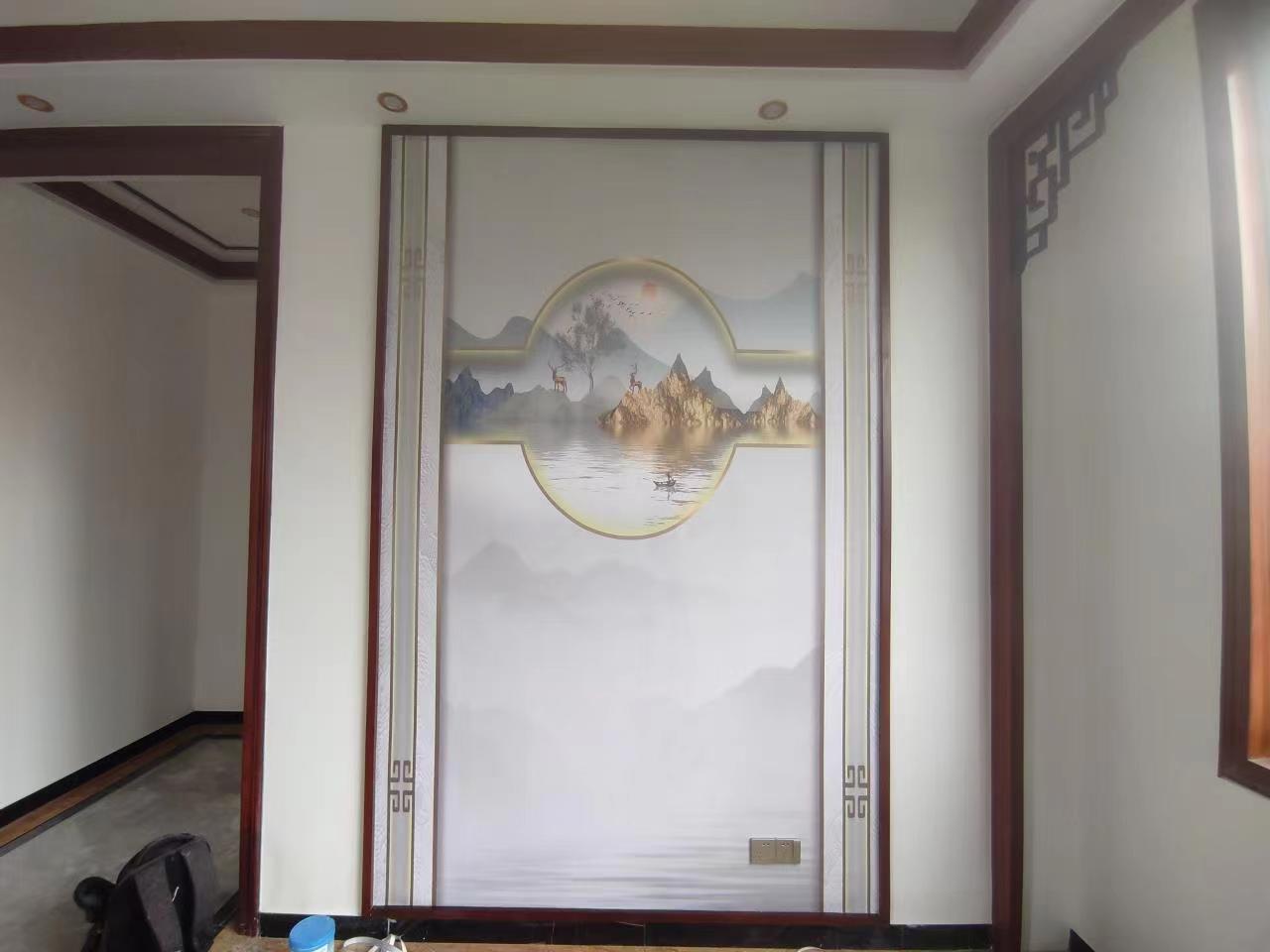 背景墙新中式格栅