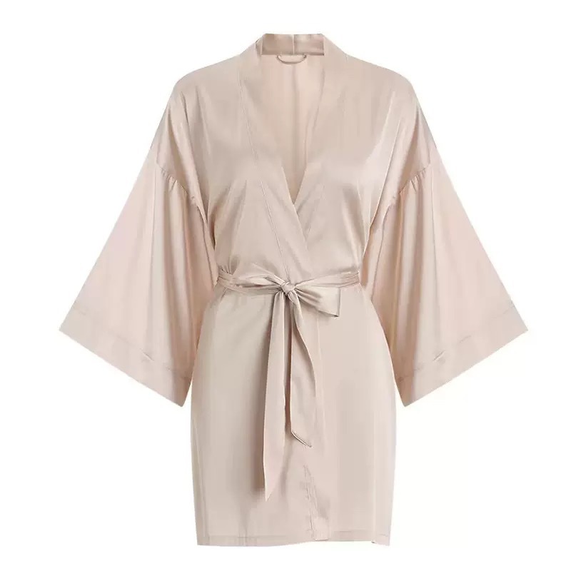 Champagne color single robe [silk style]