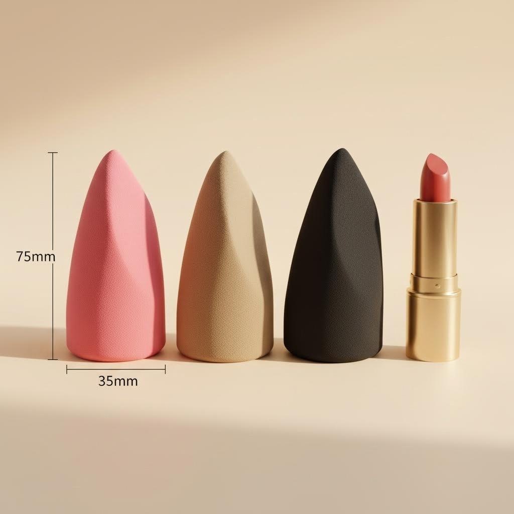 Lípido labial en forma de lengua, esponja multicolor opcional, maquillaje suave, maquillaje preciso, diseño de corte oblicuo sin pó