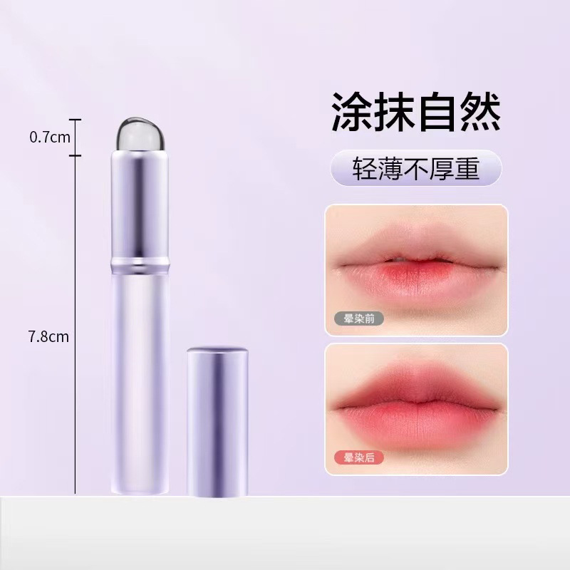Cepillo de labios de silicona portátil Q cepillo de labios de punta redonda pequeño suave Cepillo de lápiz labial Cepillo corrector de manchas Mini cepillo de maquillaje para principiantes