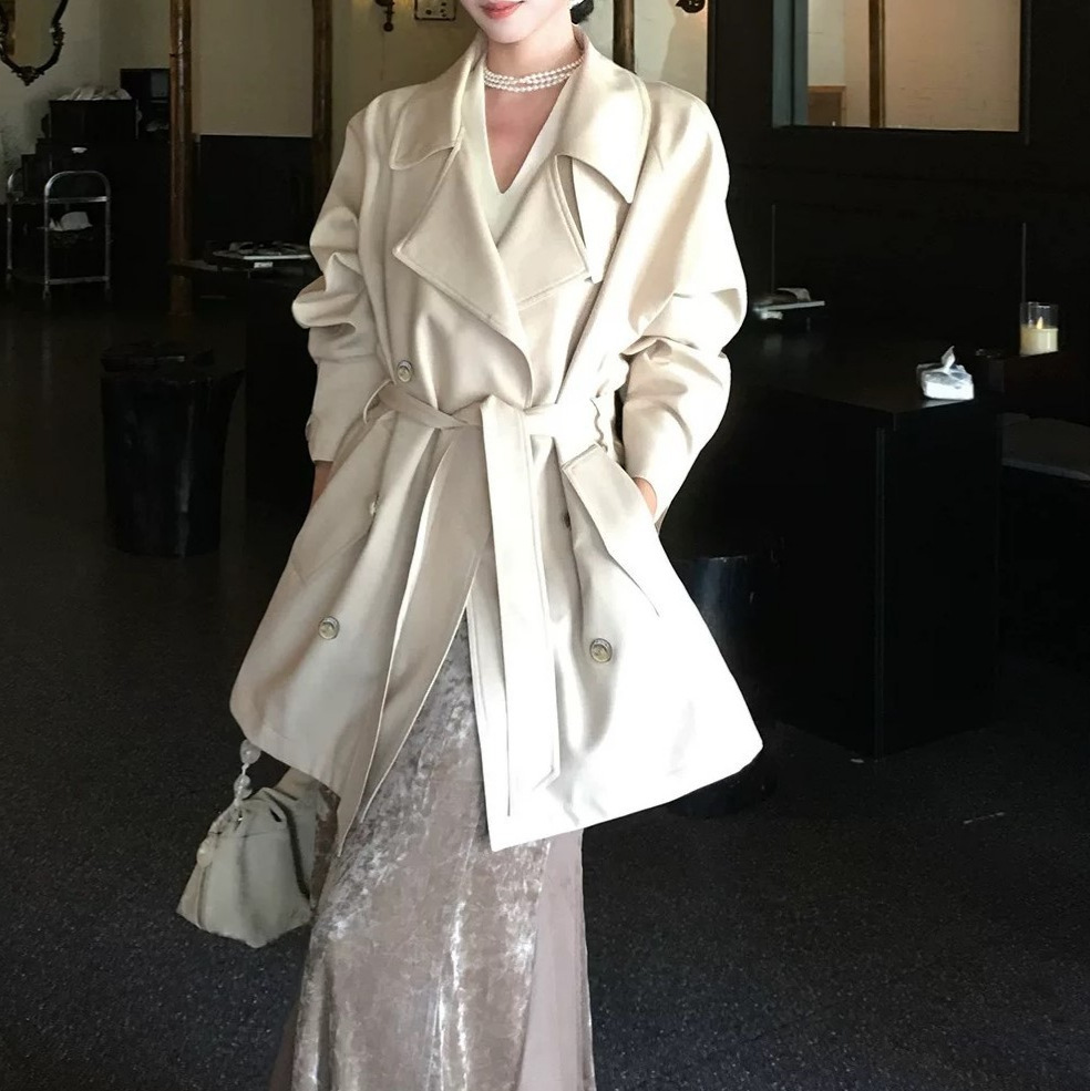 Icelolly Is a Very Good-Looking Waist-Cinching Short Windbreaker Jacket for Women 2025 New Early Autumn Small Mid-Length Outwear