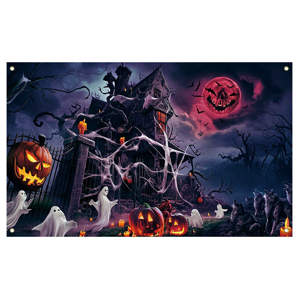 Амазон Halloween Dekor background баннер призрак фестиваль Жуткая атмосфера декор хэллоуин вечер фон ткань