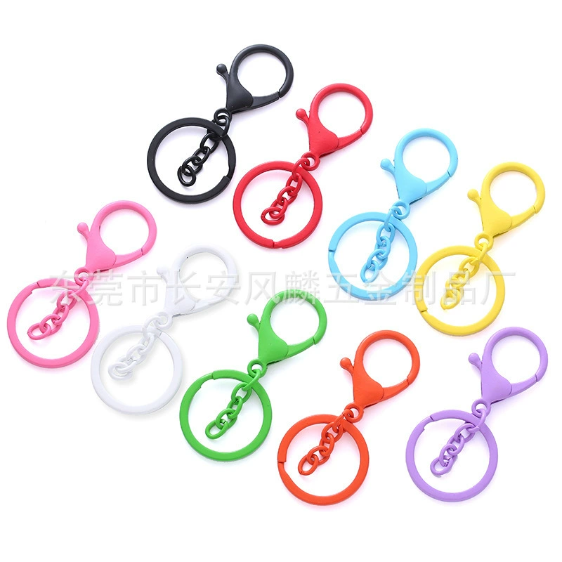 Краска цвет Лобстер Пряжка из трех частей 35 мм Омар Пряжка цинковый сплав брелок 30 мм плоский брелок