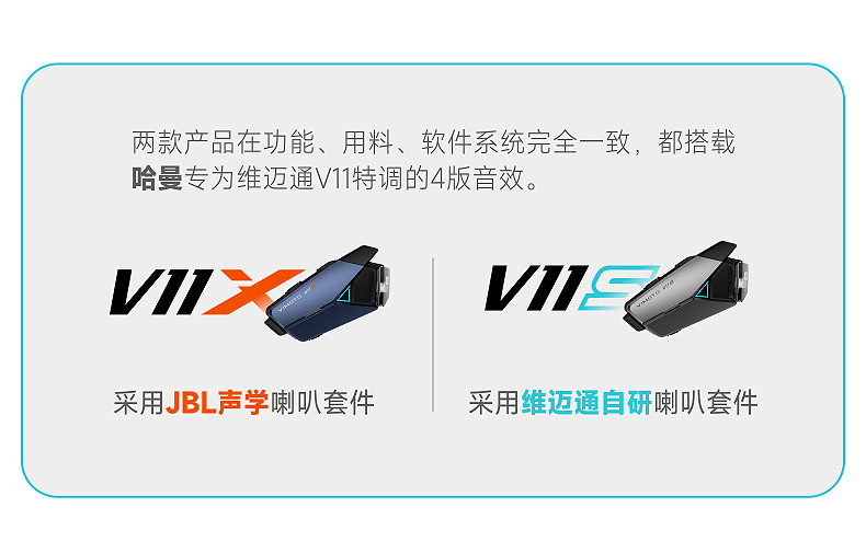 Vimoto V11X/V11S/V10Xr Motorcycle Riding Helmet Bluetooth Headset with Jbl Earphones for Full-Face and Half-Face Helmets