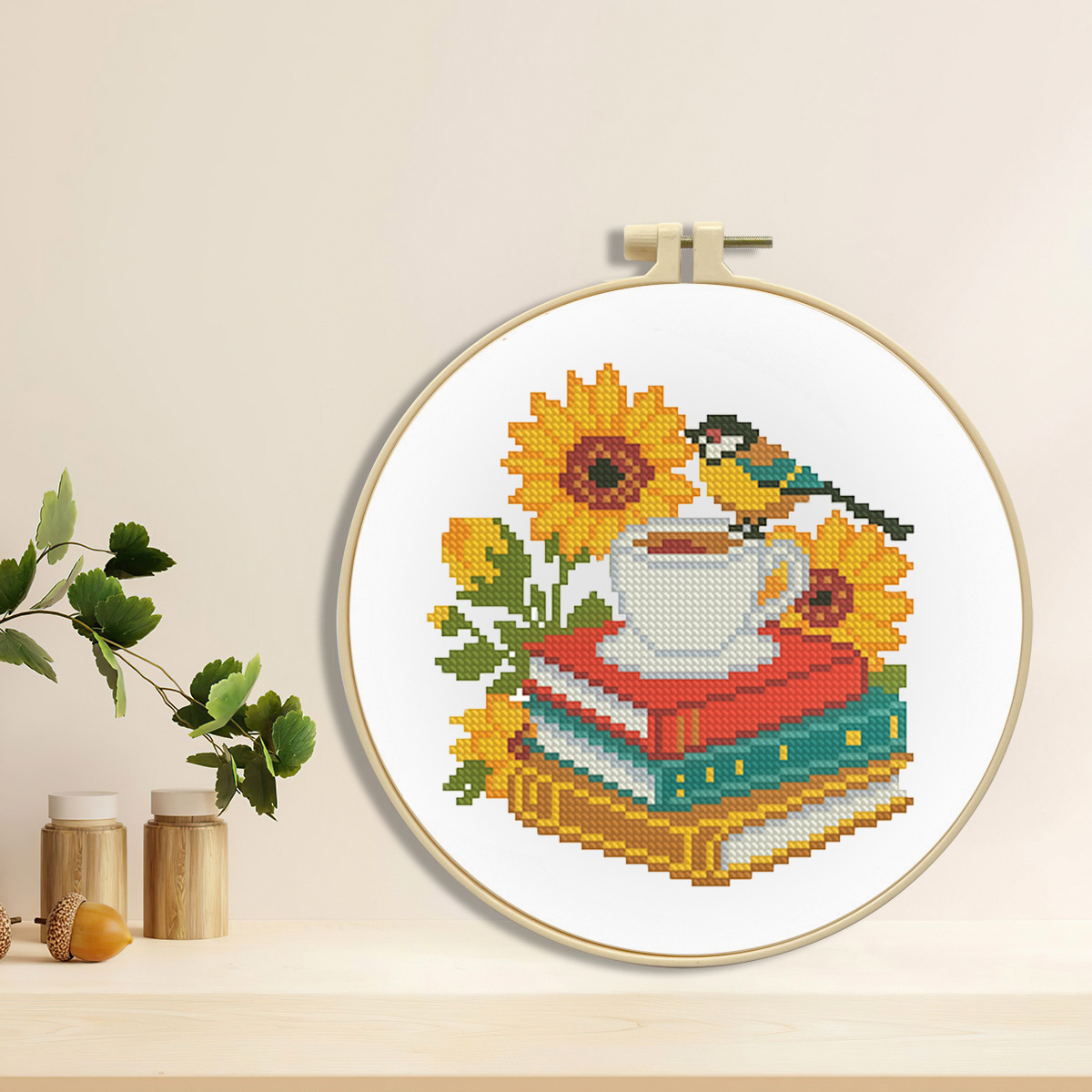 Mona Lisa Royal Cross-Border nuevo girasol pájaros y libros simple bordado cruzado