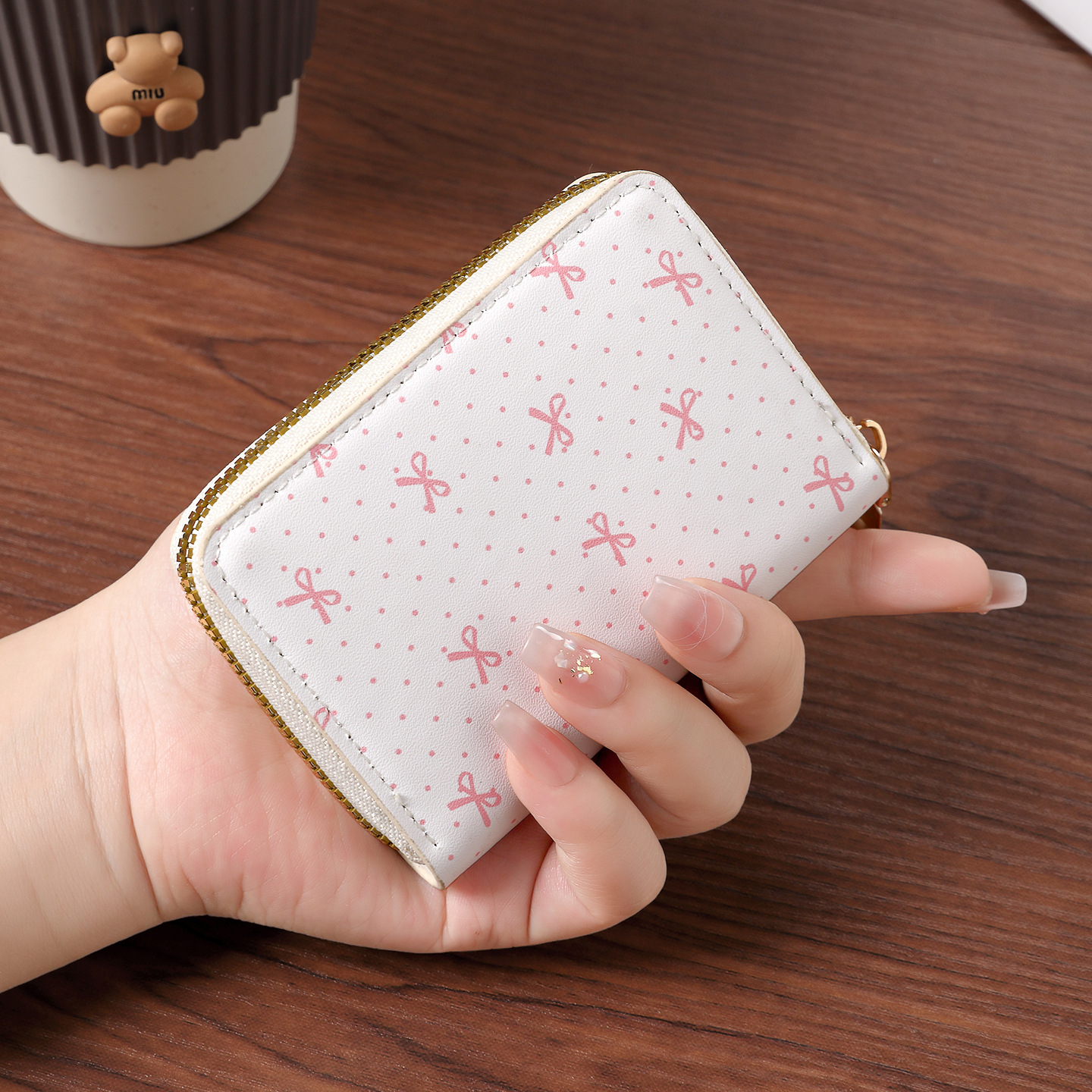 Nueva bolsa de tarjetas de órgano, bolsa de tarjetas de gran capacidad, bolsa de cambio de estudiantes con cremallera encantadora.