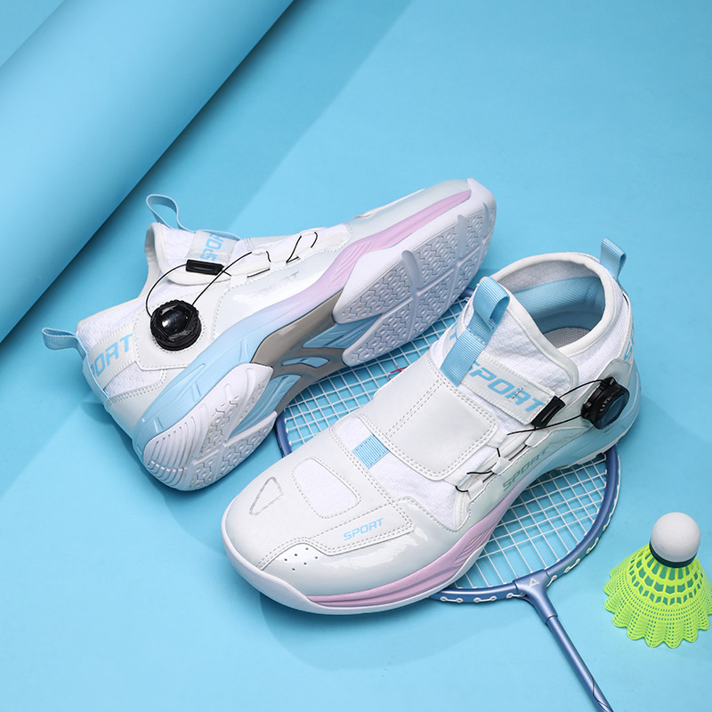 New Badminton Shoes for Men and Women, Lightweight Non-Slip Table Tennis Shoes, Thick-Soled Wear-Resistant Outdoor Training Tennis Shoes