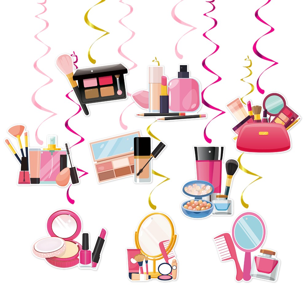 Nueva decoración de fiesta de cumpleaños en espiral placa de colgante cosmética decoración de tema de fiesta en espiral colgante de techo