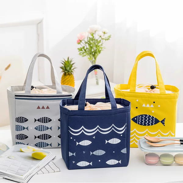 Bundle drawstring lunch box bag portable insulation cold preservation lunch bag student lunch bag thickened insulation bag wholesale