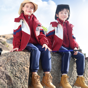 Children's Outdoor Class Clothes Autumn and Winter Thickened suit Primary and Secondary School Students' Sports Style Rustic Clothes School Clothes Kindergarten Garden Clothes