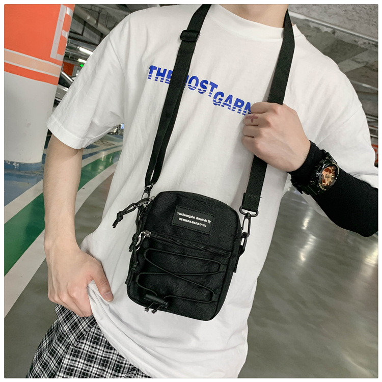 67g Weight Zipper Closure Type Single Shoulder Strap Strap Type Crossbody Bag Bags Type Nylon Material Letter Pattern Streetwear Style Square Shape Khaki, Light Grey, White, Black Color Small Size Small Nylon Letter Streetwear Square Zipper Crossbody Bag 10