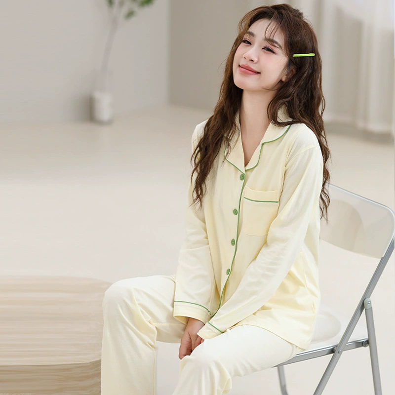 Послеродовая одежда из чистого хлопка, летние послеродовые пижамы для кормления, простая домашняя одежда с длинными рукавами, весенне-летний кардиган для беременных.