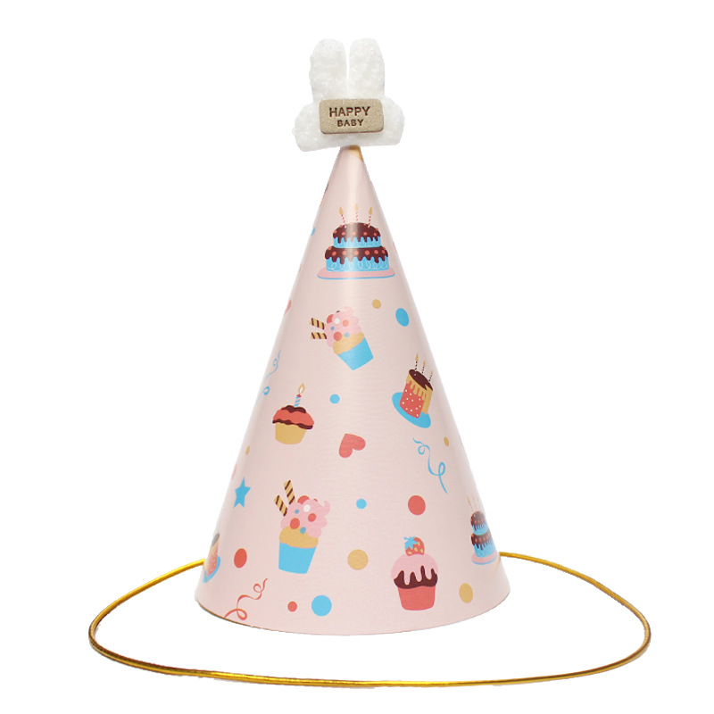 Sombreros de cumpleaños de embalaje independiente, sombreros de fiesta, sombreros de punta, sombreros de fiesta para bebés, sombreros de pastel