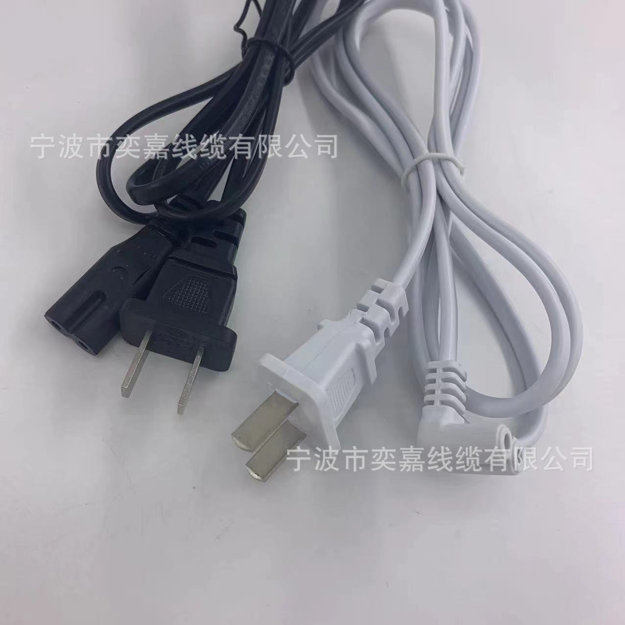 厂家供应两芯纯铜国标插头线  2x0.75平方 1.5米国标两插八字尾电