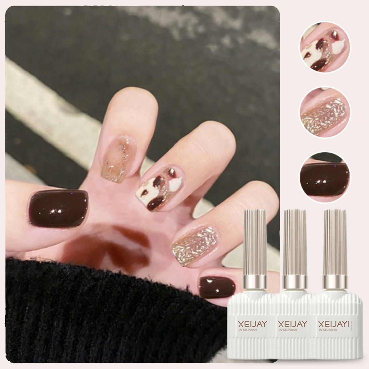 Juego de Esmalte Gel UV para Uñas de 3 Colores para Navidad y Salón de Uñas