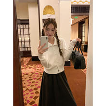 时尚两穿领包扣针织开衫女春秋新款洋气百搭软糯上衣潮