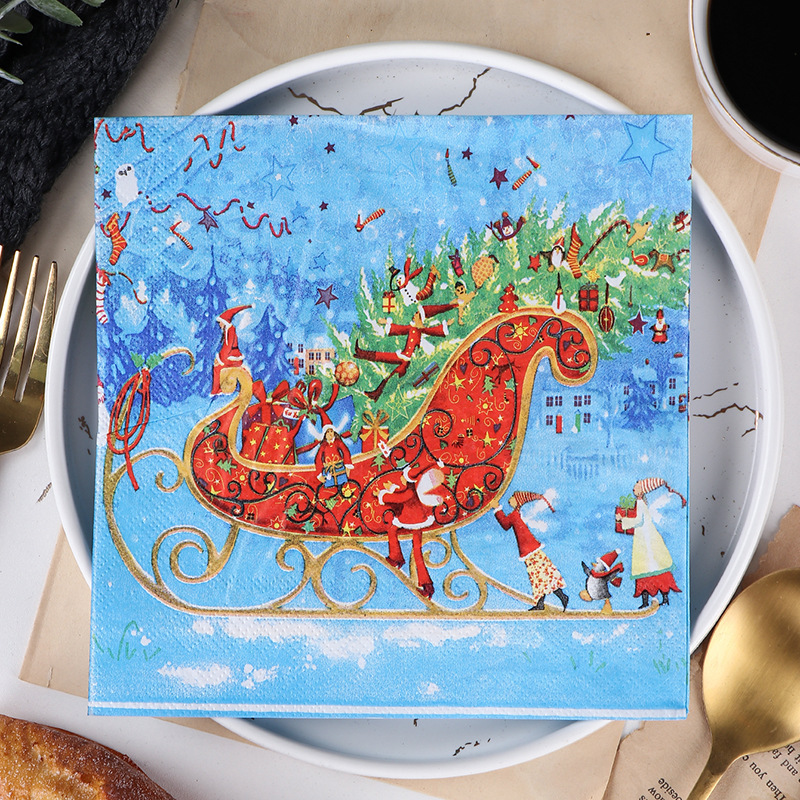 Factory in stock new Carnival party printing napkin facial tissue handkerchief paper party pure wood pulp tissue