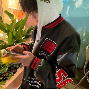 American Style Retro Embroidered Badge Baseball Suit Men's Spring New Fashionable Brand Quilted Thickened Loose All-match Casual Jacket