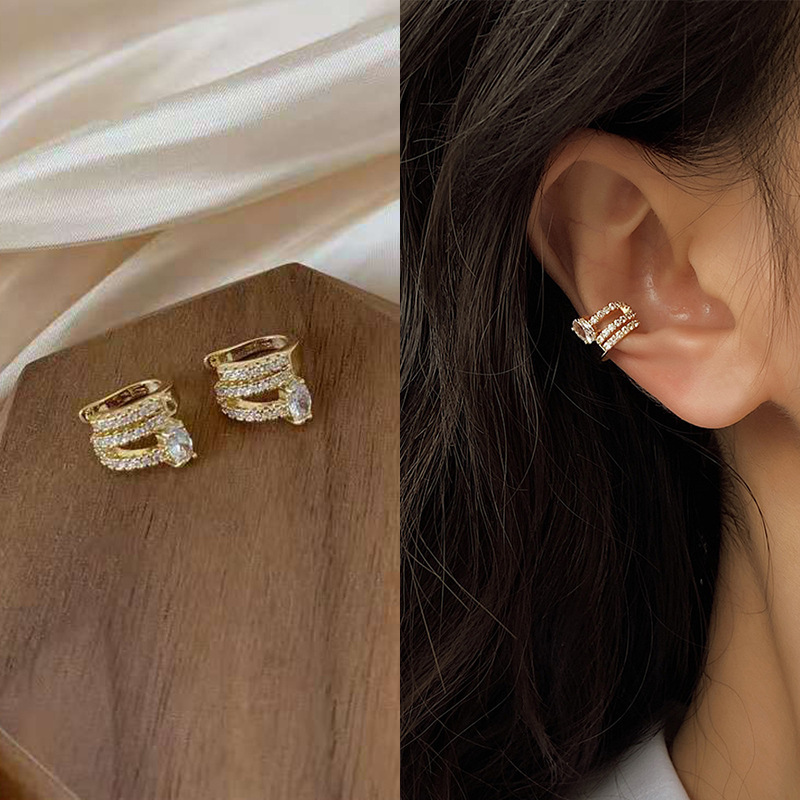 8g Weight Zircon Inlay Material Ear Studs Classification 1 Piece Quantity Daily Occasion Copper Material U Shape Pattern Women'S Gender Plating Design Fashion Style Fashion U Shape Copper Plating Zircon Women's Ear Studs 1 Piece 29