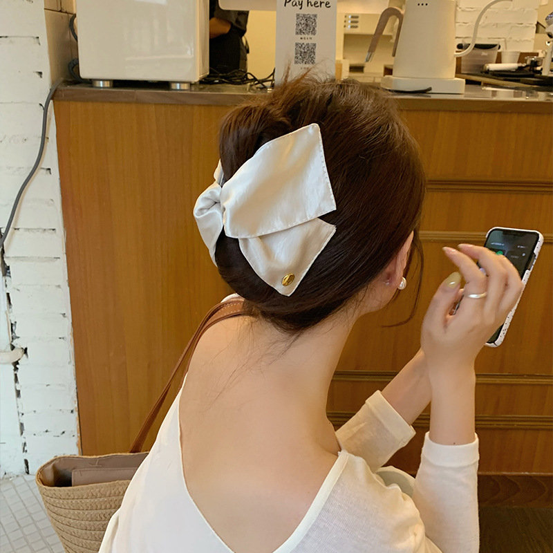 韓国ゴールドラベルサテンシェル三角形ヘアピン女性のハイエンド気質ヘアピン半結びヘアサメクリップヘアピン|undefined
