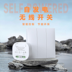 Qixin 自己発電ワイヤレスリモコンスイッチリモコンバッテリー不要配線不要家庭用壁防水自由に貼り付け可能