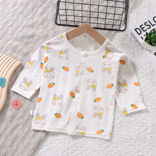 Summer Infant Short-sleeved One-piece Pajamas Thin Boys and Girls Short-sleeved Nightgown Children's Cartoon Nightgown Anti-kick