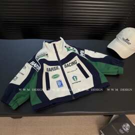 男童秋季外套2026春秋新款中小儿童帅气赛车服宝宝百搭炸街上衣潮
