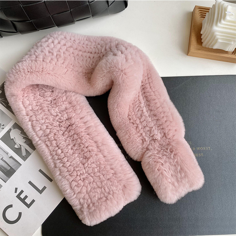 Rex Kaninchenfell Schal Für Damen Warm Winter Mode Accessoire_voghion.com