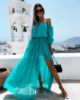 Chiffon long sleeved dress irregular skirt