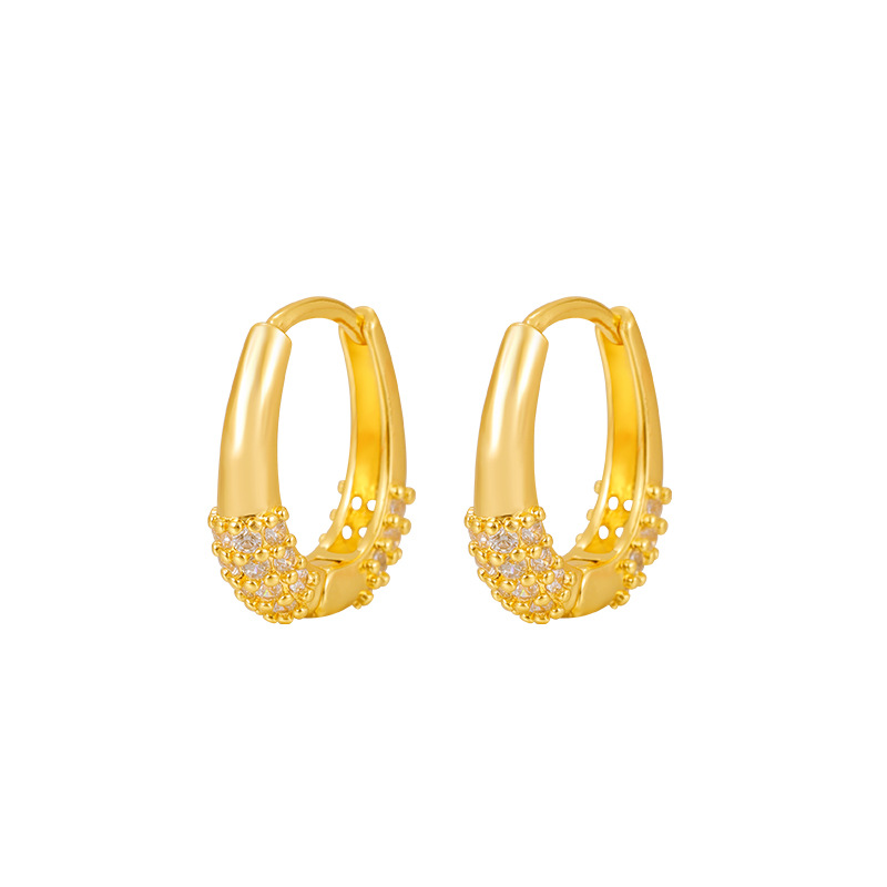 Pendientes de diamantes incrustados pendientes geométricos de estilo coreano en forma de U pendientes de estilo minimalista hebilla de oreja de mujer joyería de moda personalizada