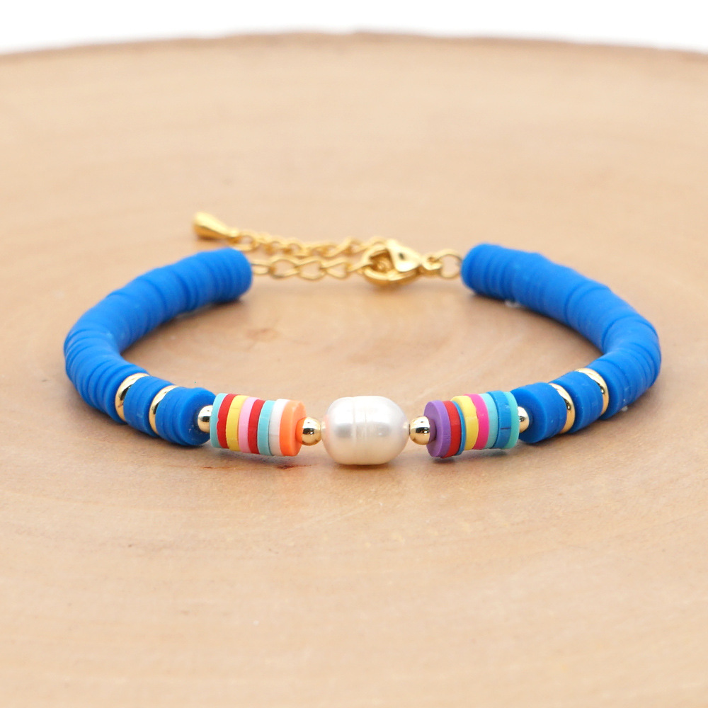 Color Block Fashion No Inlaid Soft Clay Bracelets Wholesale display picture 7