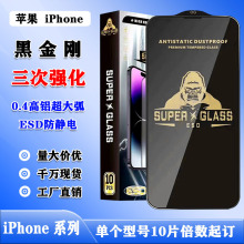 适用iPhone17ProMax苹果14高铝大弧13高清全屏15plus手机钢化膜16