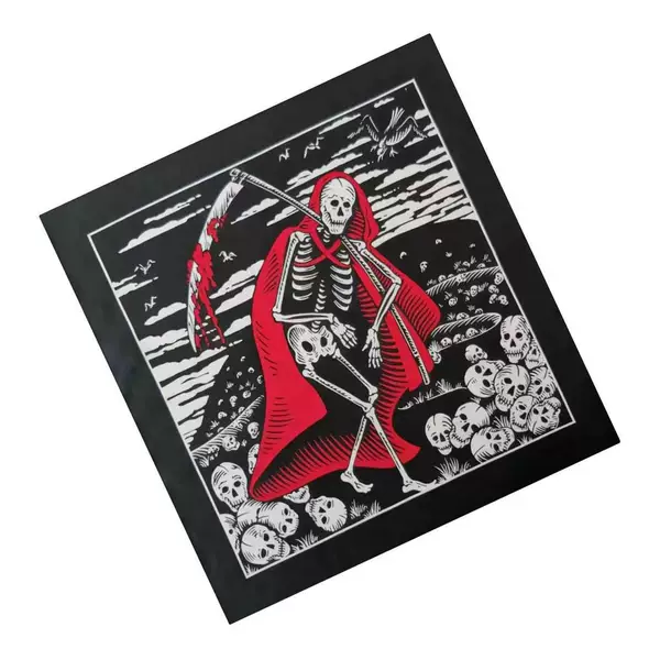 Cotton 55*55cm Sickle Skull Ghost Head Death Square Scarf Hip-Hop Hip-Hop Sports Turban Face Towel
